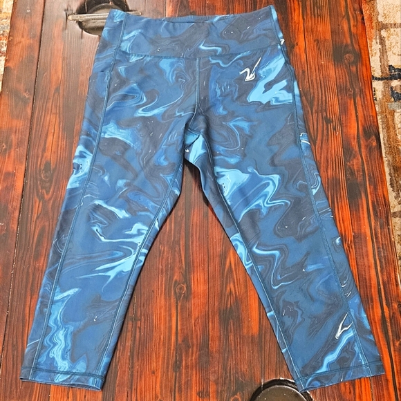 Tek Gear Ultrastretch Women's Blue Marble Pattern Active Wear Leggings S… - Picture 1 of 7